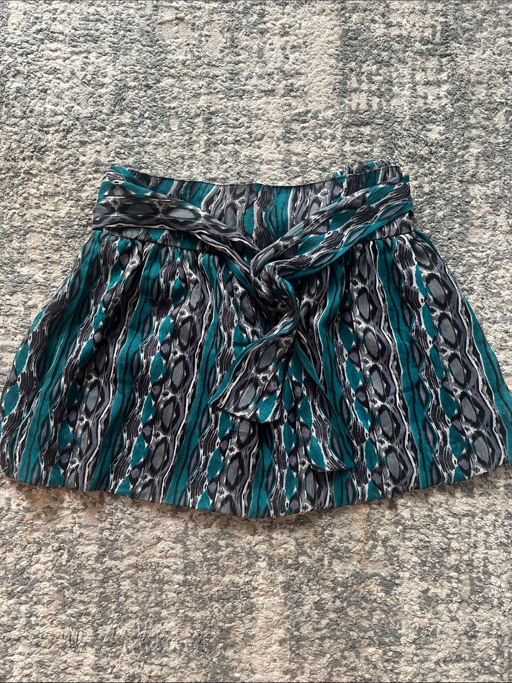 Teal and Black Printed Casual Women's Skirt